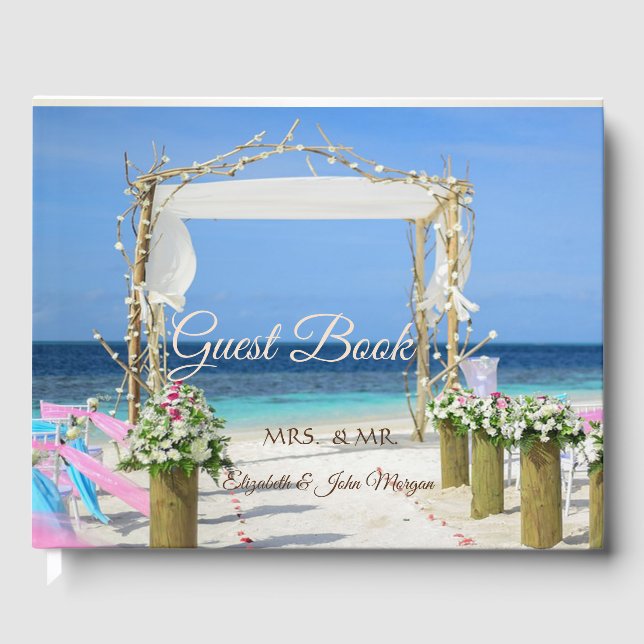 Livro De Visitas Casamento Floral Beach Arbor (Frente)
