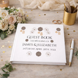 Livro De Visitas Casamento Floral Boho Rústico