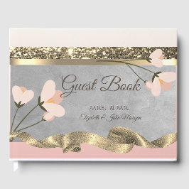 Livro De Visitas Casamento Floral Chique Elegante