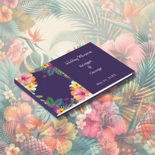 Livro De Visitas Casamento Floral Colorida Haveria tropical