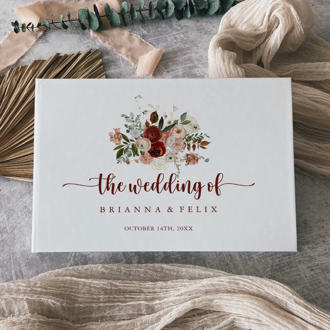 Livro De Visitas Casamento Floral Colorido Dourado Russo (Criador carregado)