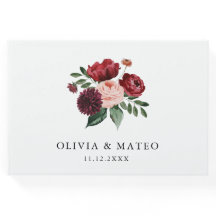 Casamento floral de Borgonha e Blush