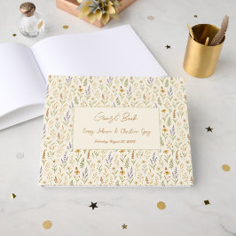 Livro De Visitas Casamento Floral de Flor de Flor de Watercolor Sel