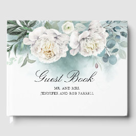Livro De Visitas Casamento Floral de Peões Brancos