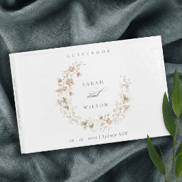 Livro De Visitas Casamento Floral de Terra Floral de Prados Brancos