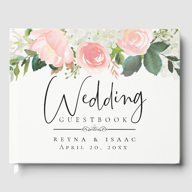 Livro De Visitas Casamento Floral do Jardim Blush (Frente)
