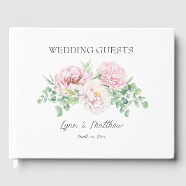 Livro De Visitas Casamento Floral Elegante De Rosas Rosa Suaves