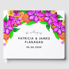 Livro De Visitas Casamento Floral Elegante, Mágico e Negrito