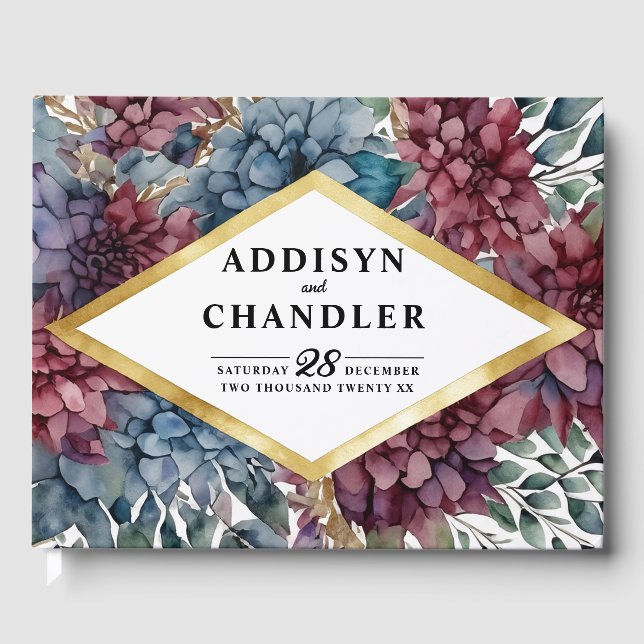 Livro De Visitas Casamento Floral Encantado De Elegance Com Tonelad (Frente)