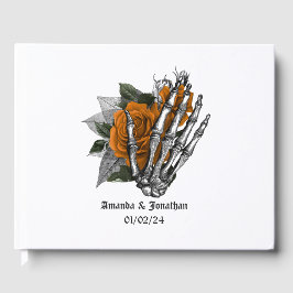 Livro De Visitas Casamento Floral Gótico Laranja