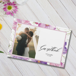 Livro De Visitas Casamento Floral Púrpura De Casamento De Casamento