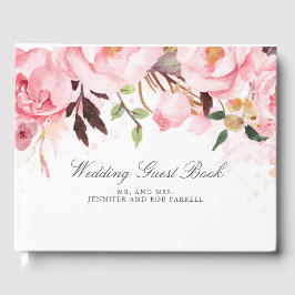 Livro De Visitas Casamento Floral Rosa