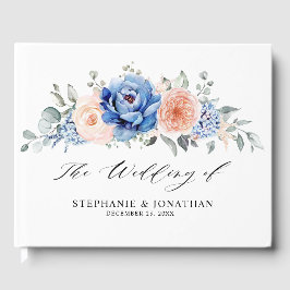 Livro De Visitas Casamento Floral Rosa-Rosa-Rosa-Cinzento-marinho A