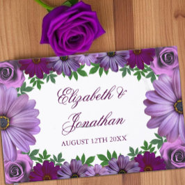 Livro De Visitas Casamento Floral Roxo Real