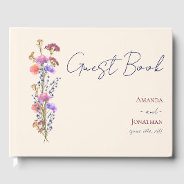 Livro De Visitas Casamento Floral Rustic Beige Acrylic