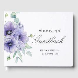 Livro De Visitas Casamento Floral Rustic Violet Summer