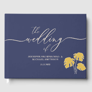 Livro De Visitas Casamento Floral Tropical Palma Naval