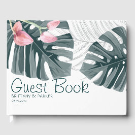 Livro De Visitas Casamento Floral Tropical Personalizado
