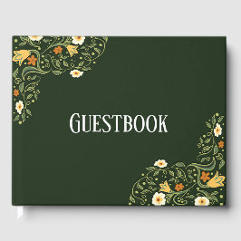 Livro De Visitas Casamento Floral Verde