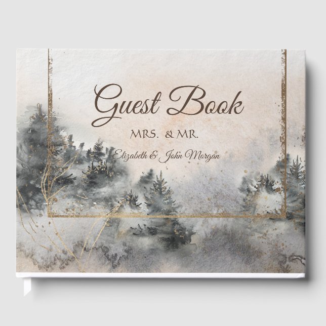 Livro De Visitas Casamento Floresta Árvore Bosque (Frente)