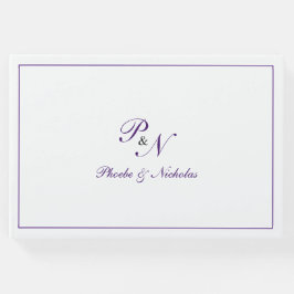 Livro De Visitas Casamento Formal do Monograma Real Roxo Tradiciona