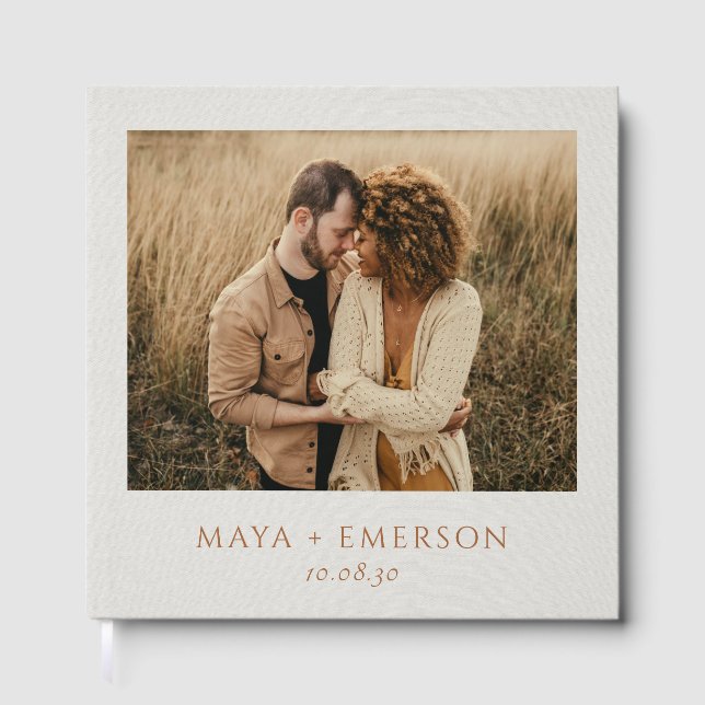 Livro De Visitas Casamento Foto Boho Rústico (Frente)