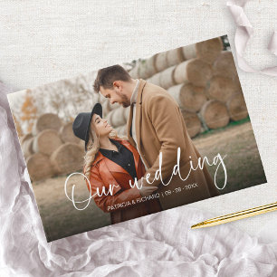 Livro De Visitas Casamento Foto Casal Caligrafia Moderna