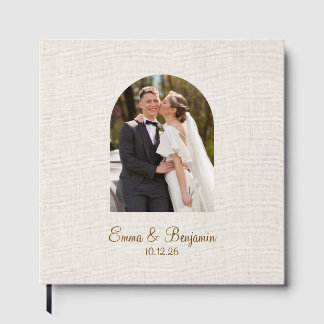 Livro De Visitas Casamento Foto Elegante Moderno Chic com Textura d