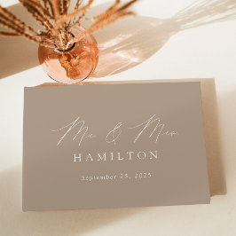 Livro De Visitas Casamento Fotográfico de Taupe com Script Elegante