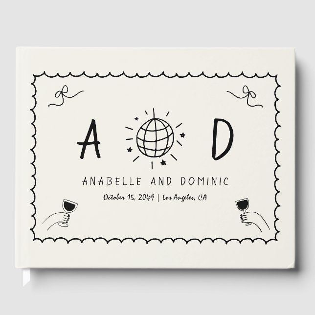 Livro De Visitas Casamento Francês Manuscrito Manuscrito (Frente)