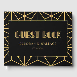 Livro De Visitas Casamento geométrico do art deco do 1920 do