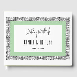 Livro De Visitas Casamento Geométrico Islâmico de Turquesa