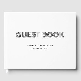 Livro De Visitas Casamento Geométrico Retro Art Deco