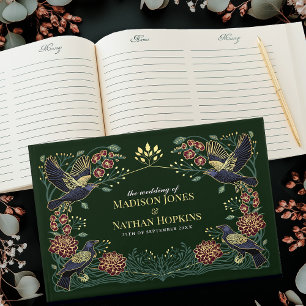 Livro De Visitas Casamento Gothic Encantado Raven Dahlia Snapdragon