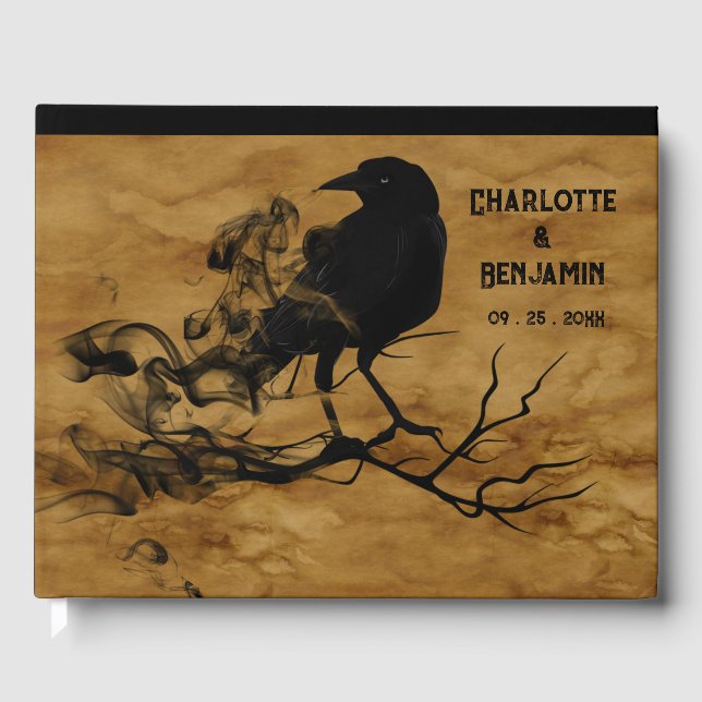 Livro De Visitas Casamento Gótico Negro (Frente)