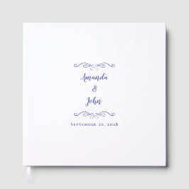 Livro De Visitas Casamento Hic Azul Elegante Minimalista