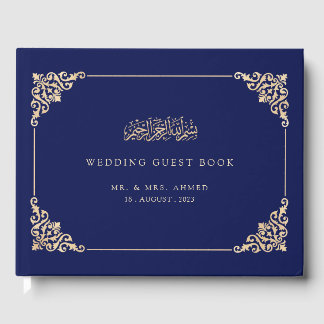 Livro De Visitas Casamento Islâmico Marinho Elegante
