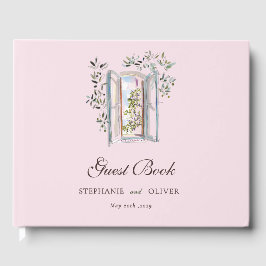 Livro De Visitas Casamento Italiano Mediterrâneo com Aquarela Paste