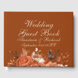 Livro De Visitas Casamento Laranja Queimado