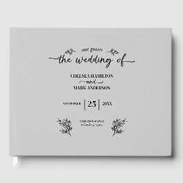 Livro De Visitas Casamento legal com a Trendy Script da Cinza