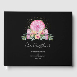 Livro De Visitas Casamento Metafísico com Cristais de Mandala Flora