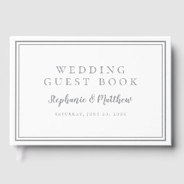 Livro De Visitas Casamento Minimalista Chic Cinza Ultimate Branco