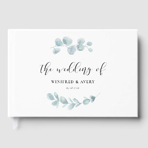 Livro De Visitas Casamento minimalista com aguarela verde