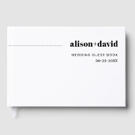 Livro De Visitas Casamento minimalista de tipografia quic branca, p