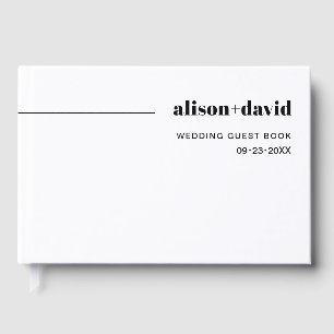 Livro De Visitas Casamento minimalista de tipografia quic branca, p