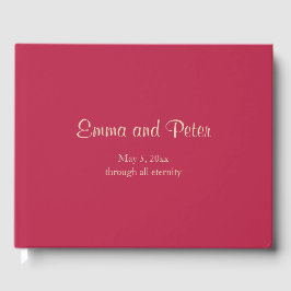 Livro De Visitas Casamento Minimalista Magenta "Através de Toda Ete