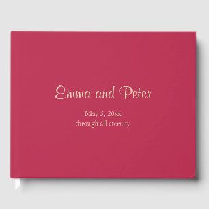 Livro De Visitas Casamento Minimalista Magenta "Através de Toda Ete