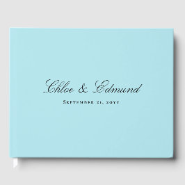 Livro De Visitas Casamento Minimalista Moderno Azul Pó