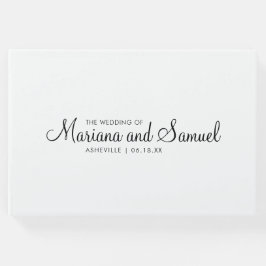 Livro De Visitas Casamento Minimalista Moderno em Preto e Branco