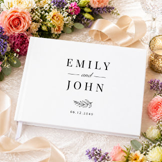 Livro De Visitas Casamento Minimalista Moderno Preto e Branco